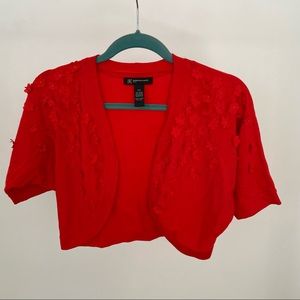 embellished flower shrug